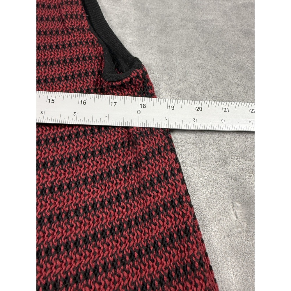 Habitat Sweater Womens Small Red Black Button Knit Vest Asymmetric Artsy Top - Picture 6 of 11